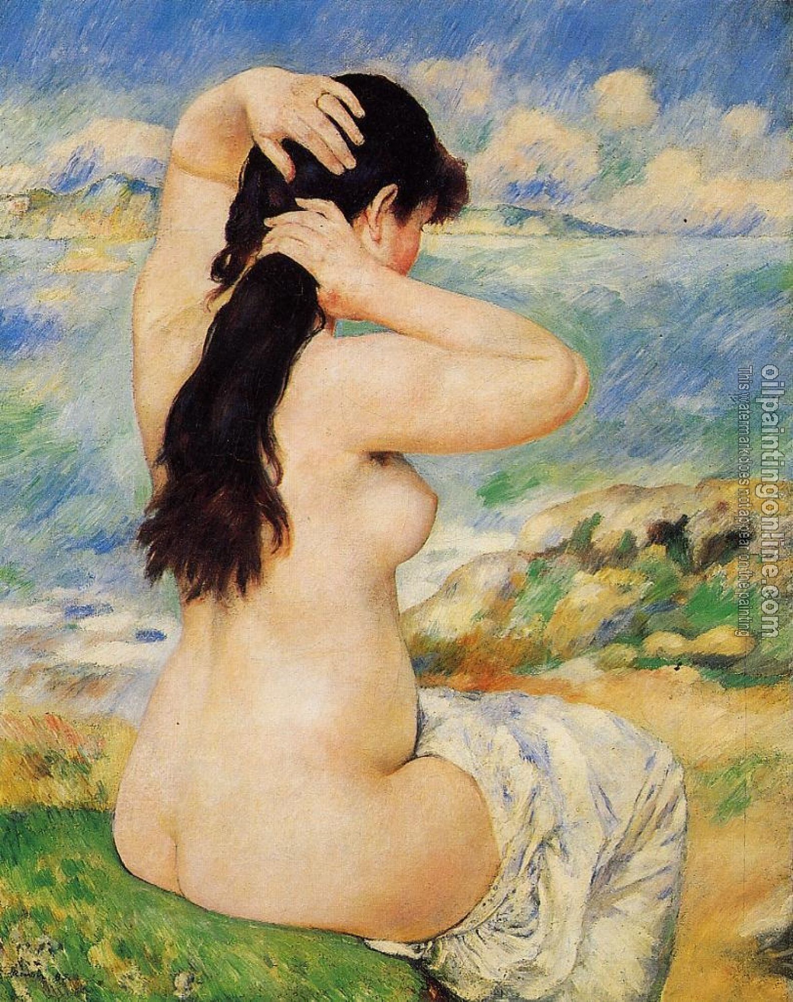 Renoir, Pierre Auguste - Nude Fixing Her Hair